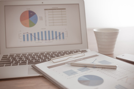Showing business and financial report. Accountingの写真素材