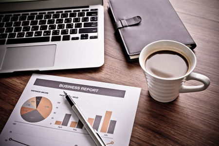 Showing business and financial report. Accountingの写真素材
