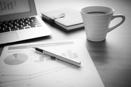 Showing business and financial report. Accounting