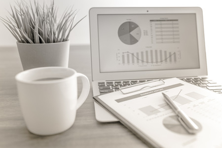 Showing business and financial report. Accountingの写真素材