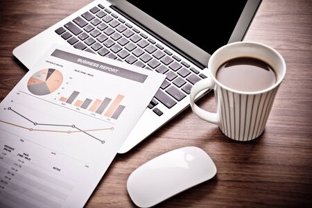 Showing business and financial report. Accounting
