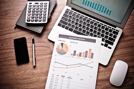 Showing business and financial report. Accounting
