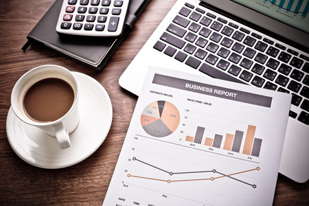 Showing business and financial report. Accountingの写真素材