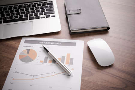 Showing business and financial report. Accountingの写真素材