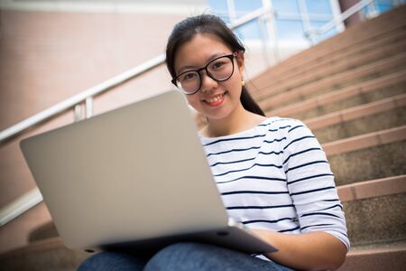 Happy teen high school studentの写真素材