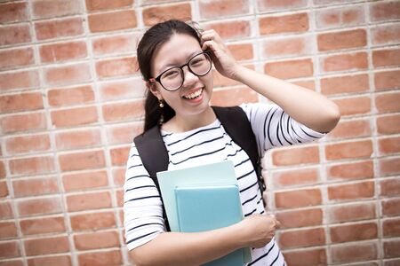 Happy teen high school studentの写真素材