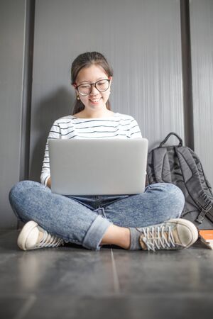 Happy teen high school studentの写真素材