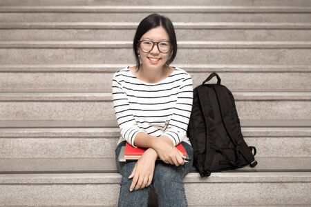 Happy teen high school studentの写真素材