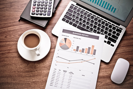 Showing business and financial report. Accountingの写真素材