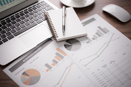 Showing business and financial report. Accountingの写真素材