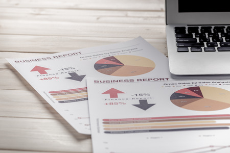 Showing business and financial report. Accountingの写真素材