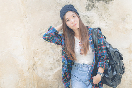 Young beautiful girl in abandoned house