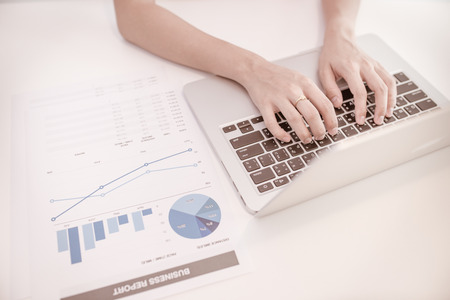 business woman working at officeの写真素材