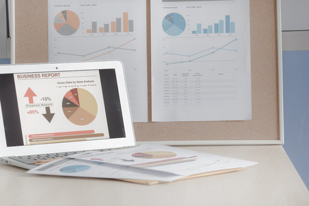 Showing business and financial report. Accounting