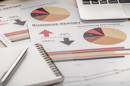 Showing business and financial report. Accountingの写真素材