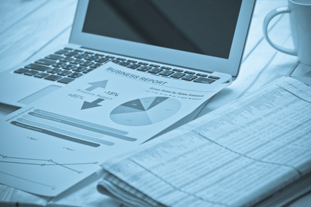 Showing business and financial report. Accountingの写真素材