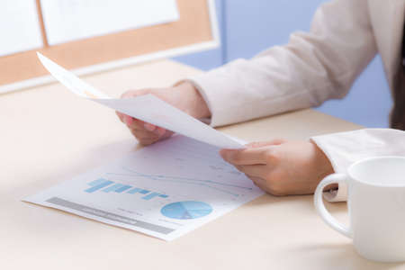 business woman working at officeの写真素材