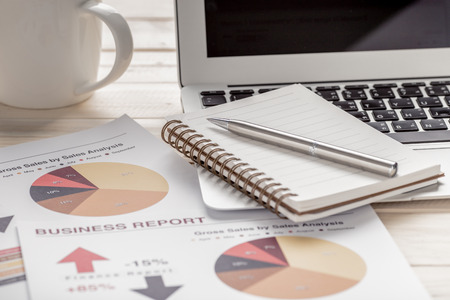 Showing business and financial report. Accountingの写真素材