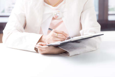 business woman working at officeの写真素材