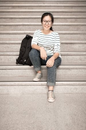 Happy teen high school studentの写真素材