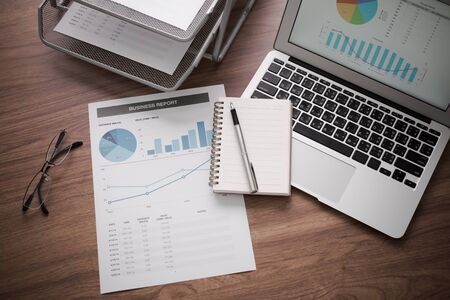 Showing business and financial report. Accountingの写真素材