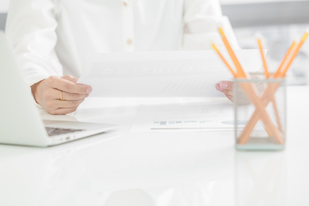 business woman working at officeの写真素材