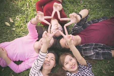 Team Teamwork Relation Together Unity Friendship Conceptの写真素材