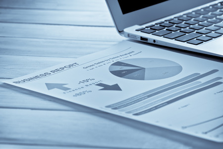 Showing business and financial report. Accountingの写真素材