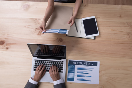 Business Team Brainstorming Data Target Financial Conceptの写真素材