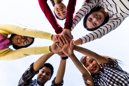 Team Teamwork Relation Together Unity Friendship Conceptの写真素材