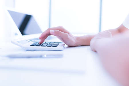 Accounting Calculating Mathematic Economic Finance Working Conceptの写真素材