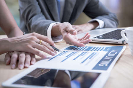 Business People Analyzing Statistics Financial Conceptの写真素材