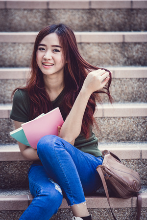 Happy teen high school studentの写真素材