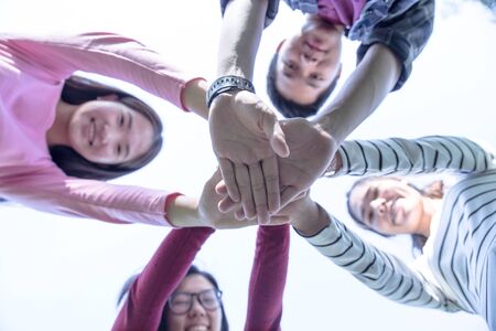 Team Teamwork Relation Together Unity Friendship Conceptの写真素材