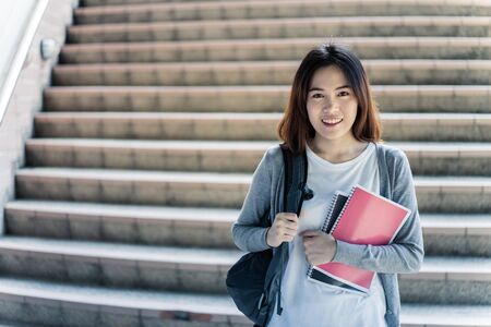 Happy teen high school studentの写真素材