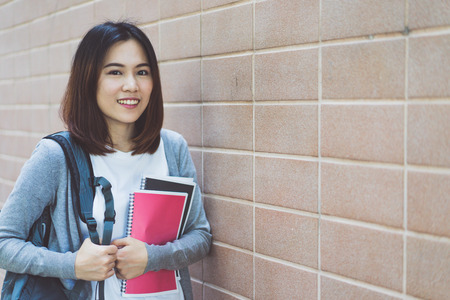 Happy teen high school studentの写真素材