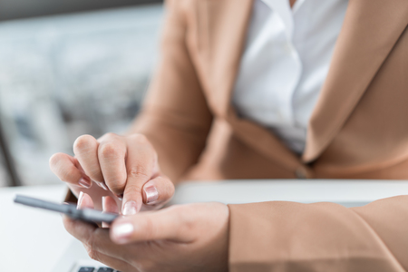 businesswoman using smart phoneの写真素材