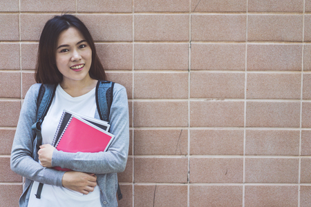 Happy teen high school studentの写真素材