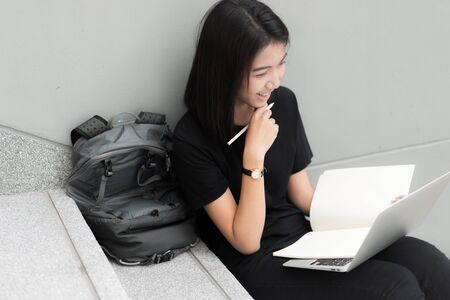 Happy teen high school studentの写真素材