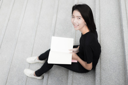 Happy teen high school studentの写真素材