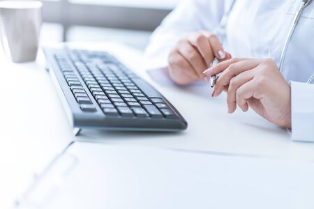 Medical doctor woman in the officeの写真素材