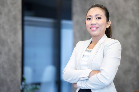 Modern business woman in the office with copy space.Asianの写真素材