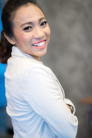 Modern business woman in the office with copy space.Asianの写真素材