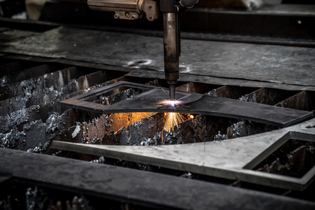 Plasma cutting metalwork industry machine in factory
