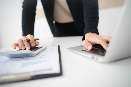 Accounting Calculating Mathematic Economic Finance Working Conceptの写真素材