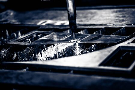 Plasma cutting metalwork industry machine in factory