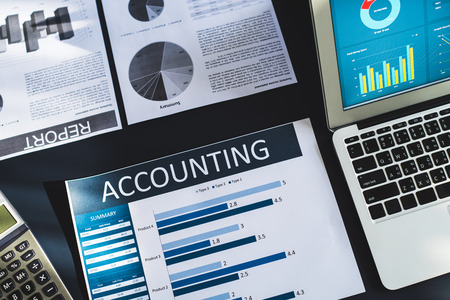 Showing business and financial report. Accountingの写真素材