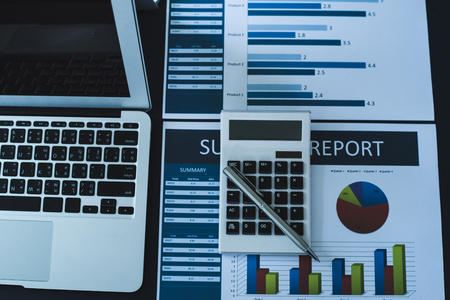 Showing business and financial report. Accountingの写真素材