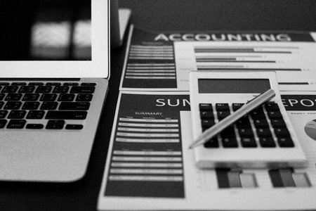 Showing business and financial report. Accounting