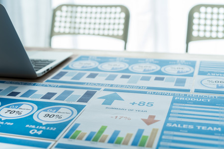 Showing business and financial report. Accountingの写真素材